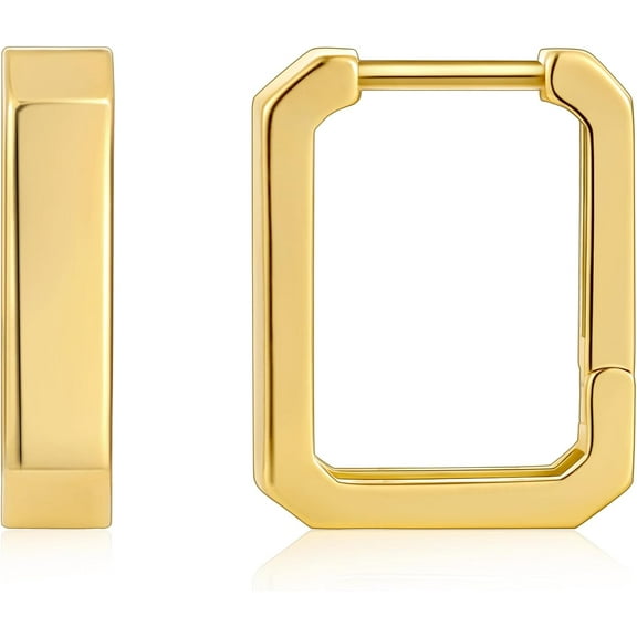 Gold Huggie Hoop Earrings For Women 14K Real Gold Plated, Small Gold Hoop Earrings For Women, 1/2 Inch Gold Earrings For Women[Z6708]