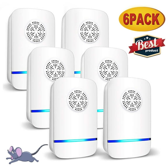 Ultrasonic Pest Repeller 6 Pack, Ultrasonic Pest Repellent, Indoor Pest Control Electronic Plug in, Insect Repellent for Home, Office, Kitchen, Warehouse, Hotel