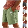 thumbnail image 1 of Work Shorts for Men Shorts Resort 3D Printed Shorts Elastic Waist Drawstring Boxer Shorts Green M, 1 of 6