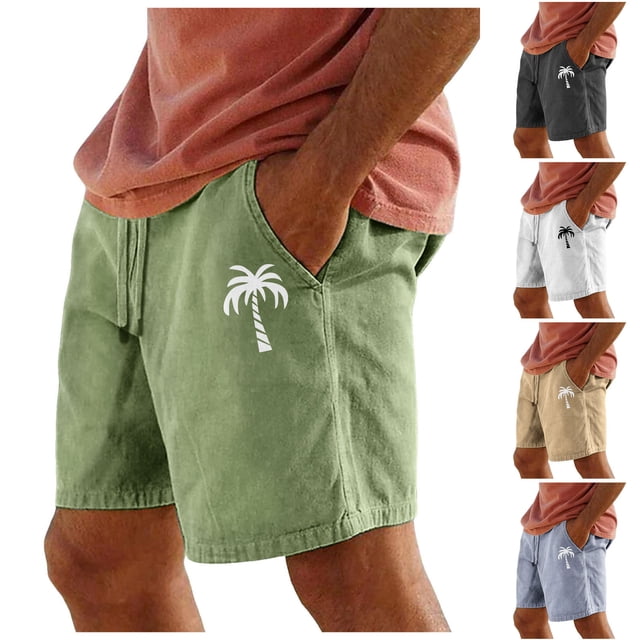 Work Shorts for Men Shorts Resort 3D Printed Shorts Elastic Waist Drawstring Boxer Shorts Green M