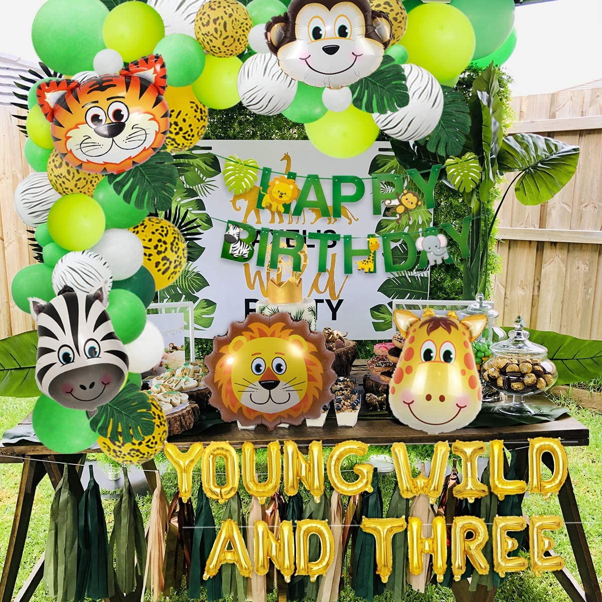 Young Wild Three Banner Third Birthday Decorations Young Wild And 