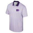 thumbnail image 2 of Men's Colosseum White/Purple Kansas State Wildcats Print Stripe Polo, 2 of 3