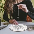 thumbnail image 2 of Wooden Pendulum Board Dowsing Divination Pendulum Witchcraft Altar Supplies with Black Crystal Necklace and Wooden Pendulum Board Metaphysical Message Board Kit, 6 Inch (Sun Style), 2 of 7