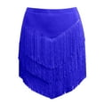 thumbnail image 4 of Mini Skirts for Women Flowy Fringe Asymmetrical Hem Boho Skirt with Tassel Details for Casual and Party Blue XXL, 4 of 4