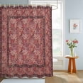 thumbnail image 4 of Shower Curtain Spring Flowers Shower Curtains for Bathroom Decor, Waterproof Polyester Shower Curtain Set with Hooks, Extra Long 72" x 78" Red Vintage Floral Bird, 4 of 9
