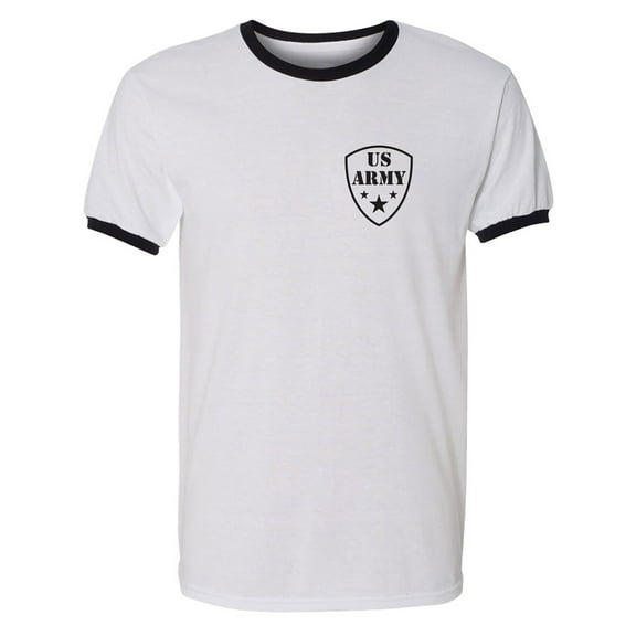 US Army Crest Adult Short Sleeve Ringer T-shirt