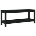 thumbnail image 2 of vidaXL Banc de Patio Banc Extérieur avec Étagère de Rangement Bois Massif Pin Noir, 2 of 6