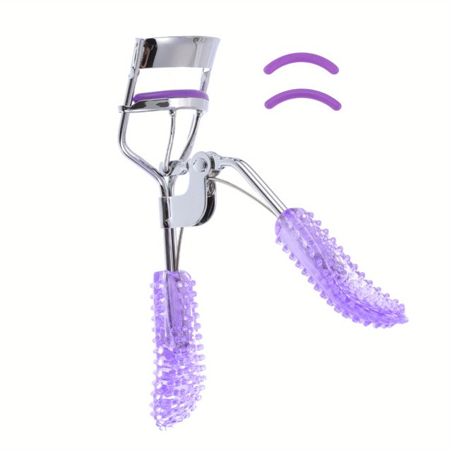 QUTETN Eyelash Curler with 2 Replacement Pads, Fits All Eye Shape Curved Eyelash Curlers, Natural and Long Lasting Lash Curler for Women
