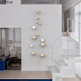 thumbnail image 4 of Decoración de pared con bola de oro, adornos colgantes, artesanías esféricas chapadas, decoración de habitación, colgantes de exhibición de fondo, 4 of 4
