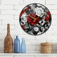 thumbnail image 6 of BZSMCE Wall Clock Acrylic Size：9.5*9.5in/11.9*11.9in Crimson Dreams Design Pattern Clock, 6 of 10
