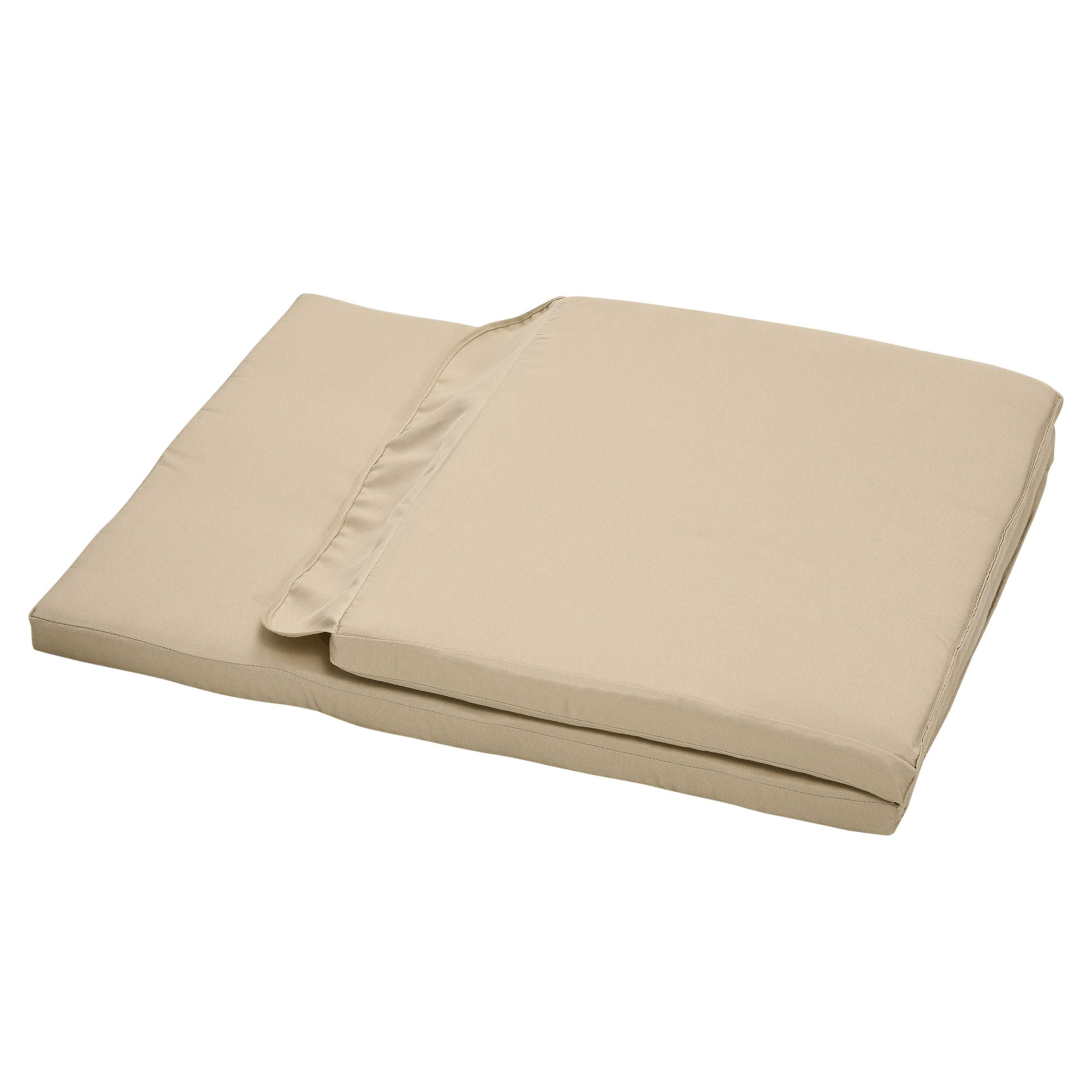 Outsunny 2-Piece Beige Outdoor Porch Swing Cushion Set, Tufted Polyester Seat and Backrest Replacement Cushions with Foam, 48.75" L x 21.75" W for Patio Furniture and Gardens