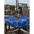 thumbnail image 2 of Outdoor Tablecloth with Umbrella Hole for Patio/Picnic/Party/Camping, Nautical Starfish Waterproof Table Cloth Round Cover Washable, Summer Ocean Marine Life Modern Blue (Dia 54"), 2 of 9