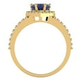 thumbnail image 4 of Halo Engagement Ring for Women - 1.49ct Simulated Blue Sapphire in 18K Yellow Gold Promise Ring, 4 of 6