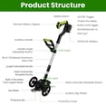 thumbnail image 2 of Moclever 21V Electric Weed Edger 16800RPM Cordless String Trimmer with 2Pcs 3000mAh Batteries 3.6-4.6ft Length 90° Rotatable Angle Saw Blade Steel Blade String Blade, 2 of 17