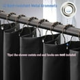 thumbnail image 5 of Black Shower Curtain Liner, Black Fabric Shower Liner, 2-in-1 Bathroom Shower Curtain and Liner, 12 Grommet Holes, Water Proof, Machine Washable, Hotel Quality, 72 x 72 Inches, 5 of 8