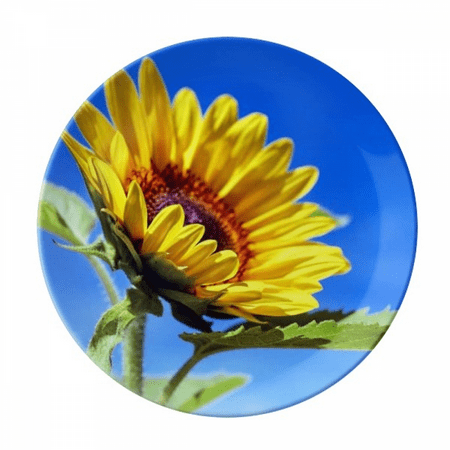 

Sunflowers Blue Sky Sunshine Flower Plate Decorative Porcelain Salver Tableware Dinner Dish