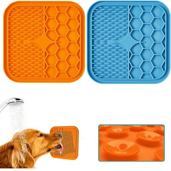 Almohadillas absorbentes para perros, juego de 2 piezas: Almohadillas absorbentes con succión súper fuerte y 1 espátula de silicona, para el aseo, entrenamiento y cuidado de las uñas de los perros - 1