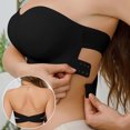 thumbnail image 6 of WULMLEO Strapless Bras for Women No Underwire Non-Slip Push up Bandeau Bras Front Closure Padded Invisible Everyday Bra Plus Size Black 42, 6 of 8