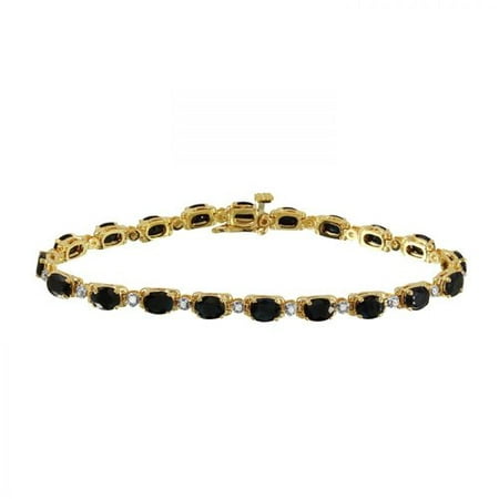 Foreli 8.9CTW Sapphire And Diamond 14K Yellow Gold Bracelet