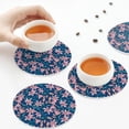 thumbnail image 6 of Bingfone Vintage Lilies Flowers Leather Drinks Coasters with Set of 6,Suitable for Home Kitchen,Coffee Cup Coasters Home Gift, 6 of 7