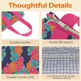 thumbnail image 4 of Pioneer Flower Floral Print Pattern Insulated Lunch Bag for Women & Adults,Large Portable Soft Cooler Lunch Bag,Thermal Food Storage Tote with Pearl Cotton,8.66L,8.75x5.75x9.5 Inch, 4 of 6