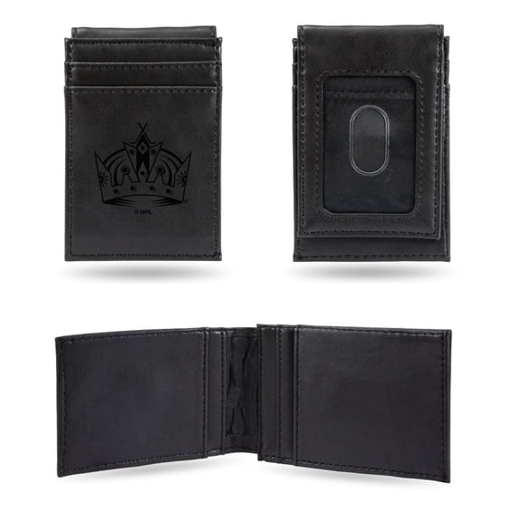 Los Angeles LA Hockey Kings Black Money Clip Front Pocket Slim Wallet