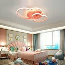 Modern LED Heart-Shaped Ceiling Light Acrylic & Metal Chandelier Lamp w/ Remote
