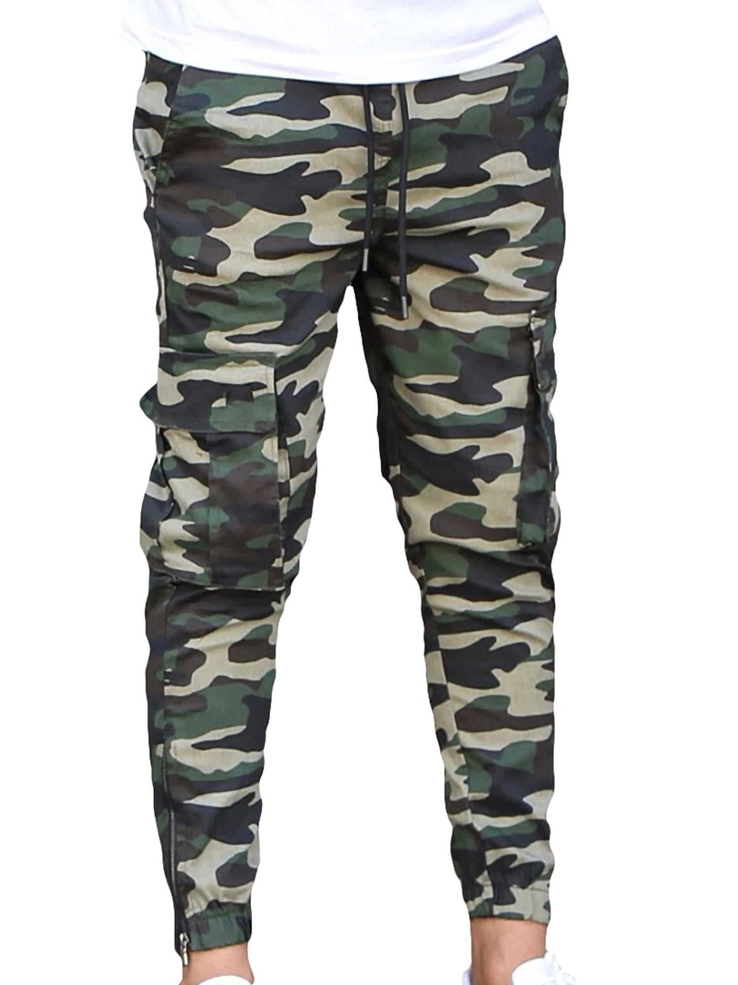 terrorist september attribuut UKAP Mens Camo Jogger Cargo Pants with Multiple Pockets Quick Dry Slim Fit  Work Pants - Walmart.com