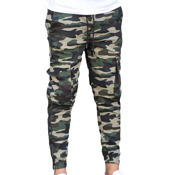 UKAP Mens Camo Jogger Cargo Pants with Multiple Pockets Quick Dry Slim