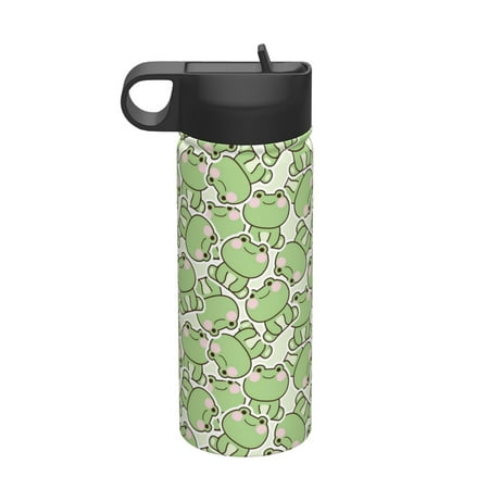 

Matuu Cute Frog for 18oz Durable Thermal Cups Keep Drinks Cold & Hot Insulated Coffee Mug with Lid (With Straw)