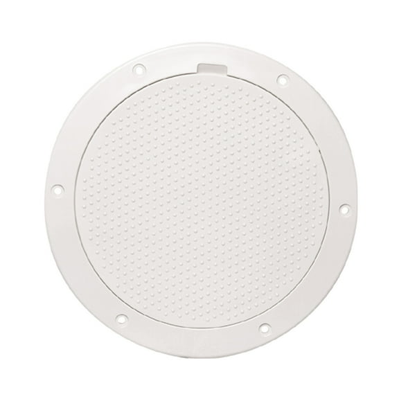 Beckson DP63-W Pry-Out Deck Plate - 6" with Pebble Center, White