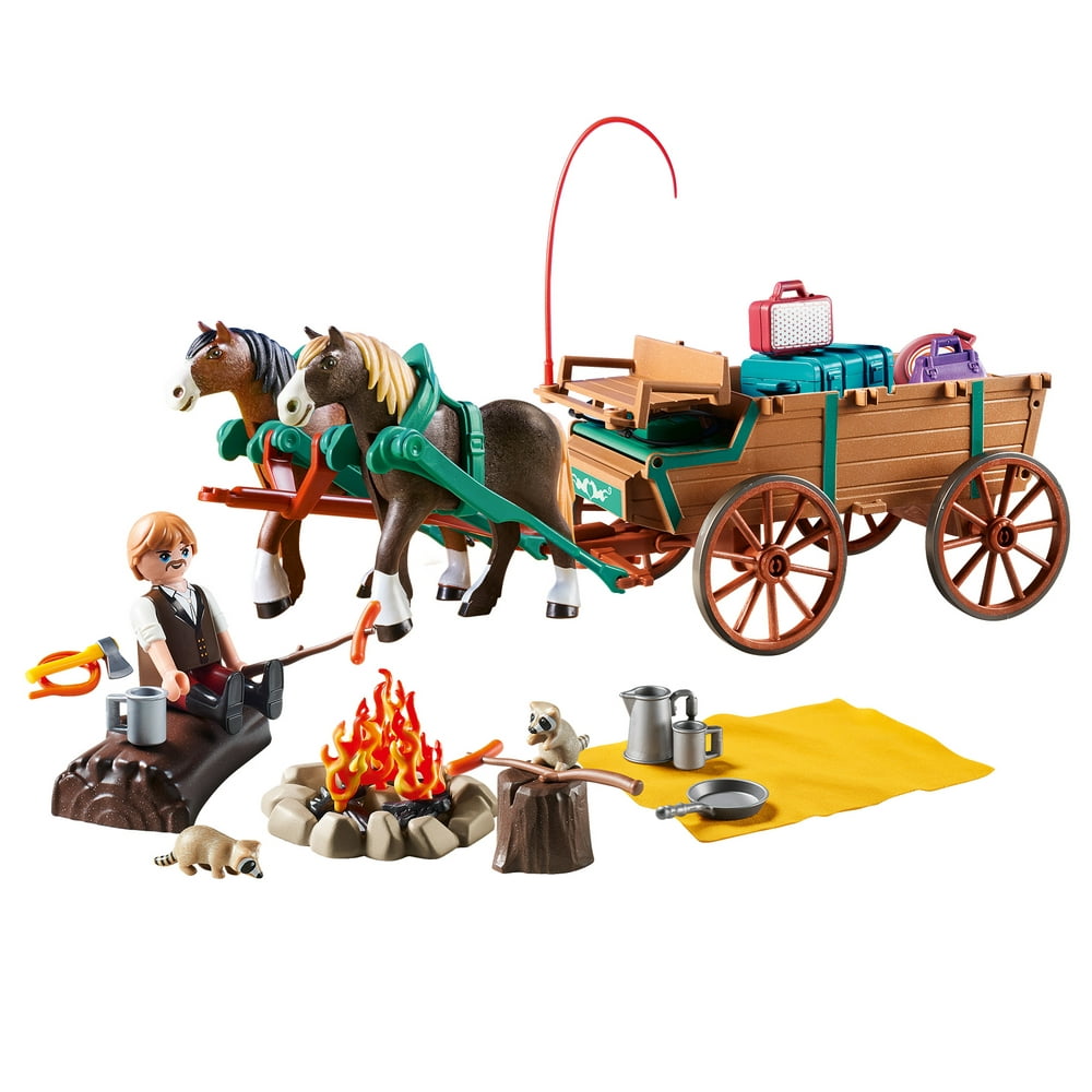 PLAYMOBIL Spirit Riding Free Lucky's Dad and Wagon - Walmart.com - Walmart.com