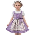 thumbnail image 2 of ASEIDFNSA Girls Summer Dirndl Dress with Apron Blouse and Floral Trim for Festival 7-8 Years, 2 of 3