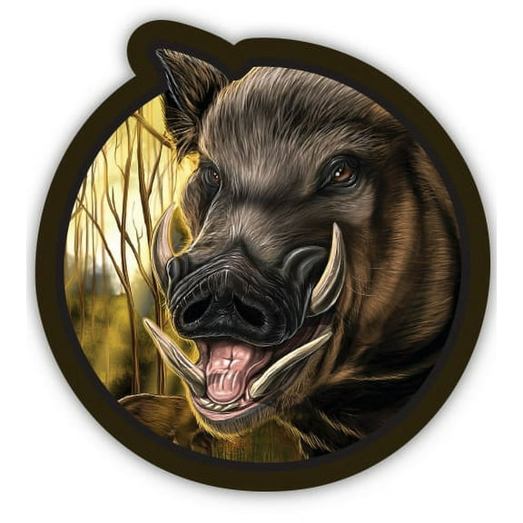 Wild Boar - 3" Vinyl Sticker - For Car Laptop I-Pad Phone Helmet Hard Hat - Waterproof Decal