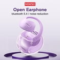 thumbnail image 4 of MINISO X15 AI Translation Open-Ear Earbuds, Bluetooth 5.4 Headphones, 130+ Languages, IPX5 Waterproof for Travel/Gym, Purple, 4 of 8