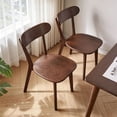 thumbnail image 2 of Solid Oak Dining Chairs Set of 2, Vintage Wooden Side Chairs for Farmhouse Kitchen or Restaurant, 2 of 9