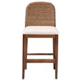 thumbnail image 2 of Seagrass & Acacia Wood Counter Stool - Modern Bohemian Kitchen Bar Height, 2 of 12
