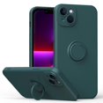 thumbnail image 1 of Funda de color sencillo para iPhone 14 Plus con soporte de anillo, placa metálica para carga magnética, diseño antigolpes y soporte giratorio de 360 grados., 1 of 5