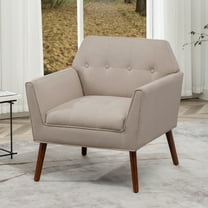 Convenience Concepts Take a Seat Andy Accent Chair, Sandy Beige Fabric/Espresso Legs