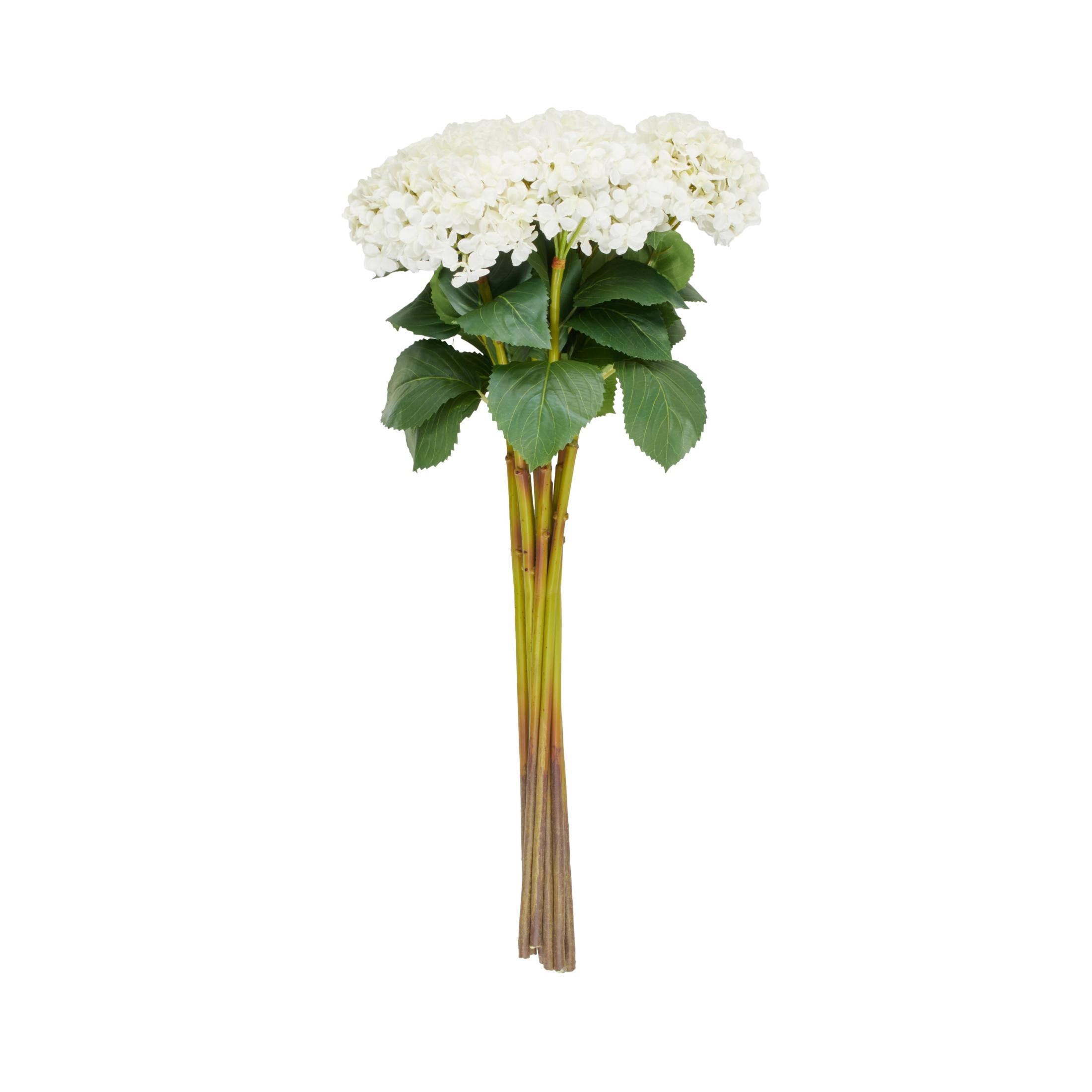 34" Plastic Floral Tall Hydrangea Artificial Flower Stem, by DecMode (8 Count)