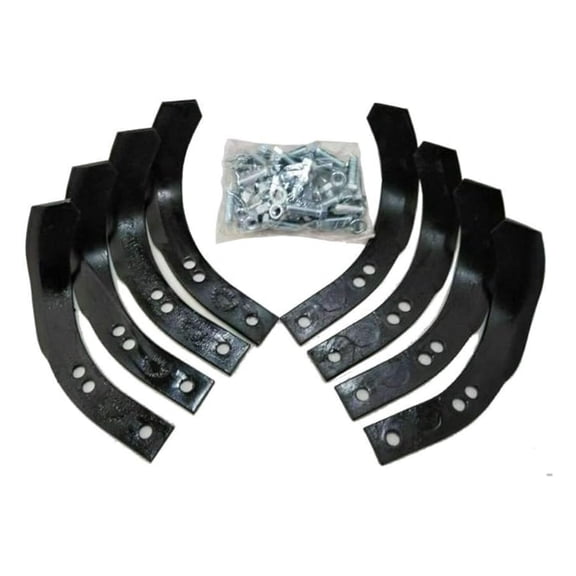 Tiller Tines Set of 8 - Replacement for Craftsman Poulan Husqvarna 6554J 4459J 4460J 6555J - Garden Cultivator Tillers Parts - Steel Rotary Tiller Tines