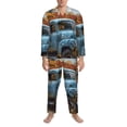thumbnail image 3 of Fotbe Rustic Vintage Truck Autumn Pijama de Hombre con Estampado de Manga Larga, Conjunto de 2 Piezas, Ropa de Dormir Suave y Cómoda con Bolsillos-Large, 3 of 7