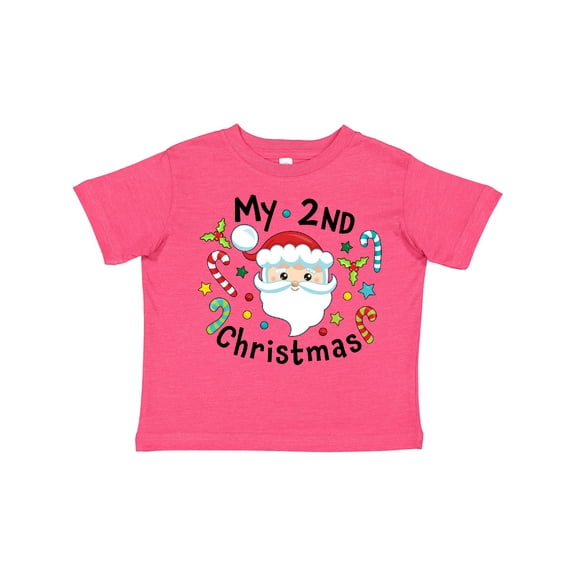 Inktastic My Second Christmas Santa with Candy Canes Boys or Girls Toddler T-Shirt