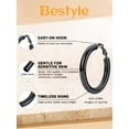 thumbnail image 6 of Bestyle 40mm Hoop Earrings for Women Black Chunky Thick Earrings Stainless Steel Circle Earrings Jewelry Gifts with Delicate Box, 6 of 9