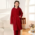 thumbnail image 2 of Huowey Infants Girls Pajamas For Fall Baby Coral Dress Home Wear Bathrobe Classic Pjs, 5-6 Years, 2 of 3