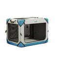 thumbnail image 7 of Dextrus Portable Dog Travel Crate, Large Collapsible Pet Carrier with 4 Doors and Sturdy Mesh Windows, Soft Dog Kennel for Indoor and Outdoor Use(20" L x 13" W x 15" H), 7 of 7