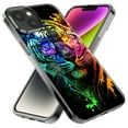 thumbnail image 2 of MUNDAZE Apple iPhone 14 Pro Neon Rainbow Swag Tiger Shockproof Clear Hybrid Protective Phone Case Cover, 2 of 5