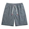thumbnail image 6 of DJDLJWCJ Mens Athletic Shorts, Mens Workout Shorts Elastic Waist Running Shorts Beach Shorts for Men Flat Front Straight Leg Bermuda Shorts Dark Gray L, 6 of 7