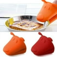 thumbnail image 5 of Silicone Oven Gloves Heat Resistant Mini Mitt Pot Holder Dog Head Shaped (4 Pack), New, 5 of 9