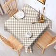 thumbnail image 2 of Beige and White Checkerboard Pattern Square Tablecloth,Waterproof Square Table Cover,Wipeable Spillproof Washable Table Cover for Home Kitchen Party Decor 42"X42"(107x107cm), 2 of 6